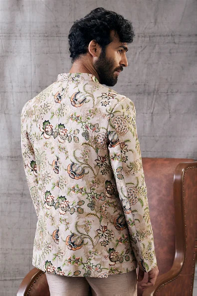 Mehr Printed Bandhgala Set